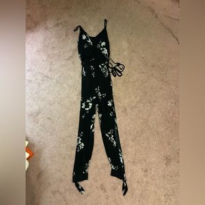 Black floral jumpsuit